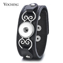 Sandy Snap Genuine Leather Bracelet Fits 18mm Snap Button Charms
