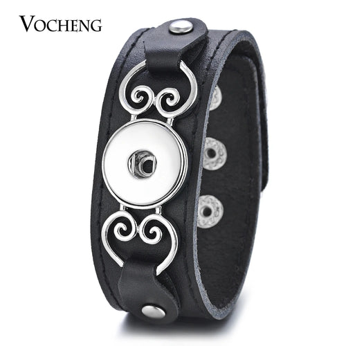 Sandy Snap Genuine Leather Bracelet Fits 18mm Snap Button Charms