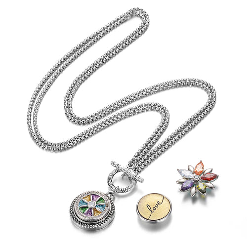 Sandy Snap Stainless Steel Interchangeable Jewelry Toggle Necklace