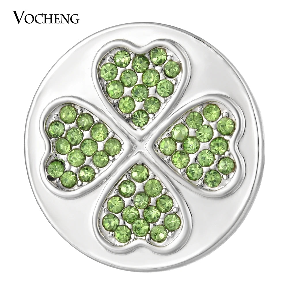 Sandy Snap Four Leaf Clover Crystal 18mm Charm