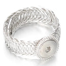 Rose Gold Sandy Snap Adjustable Bracelet Bangle Fits 18mm Snap Buttons