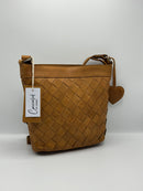 Concealed By Janko Anna Handbag – Tan Leather Basket Weave