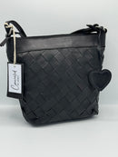 Anna Concealed Carry Handbag – Black Basket Weave Leather