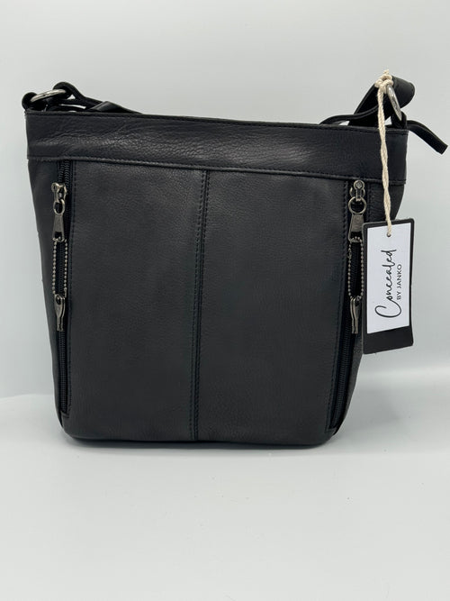Concealed By Janko Anna Handbag – Tan Leather Basket Weave