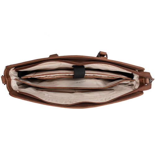 Concealed Carry Willow Computer Satchel – Secure Leather Laptop Bag