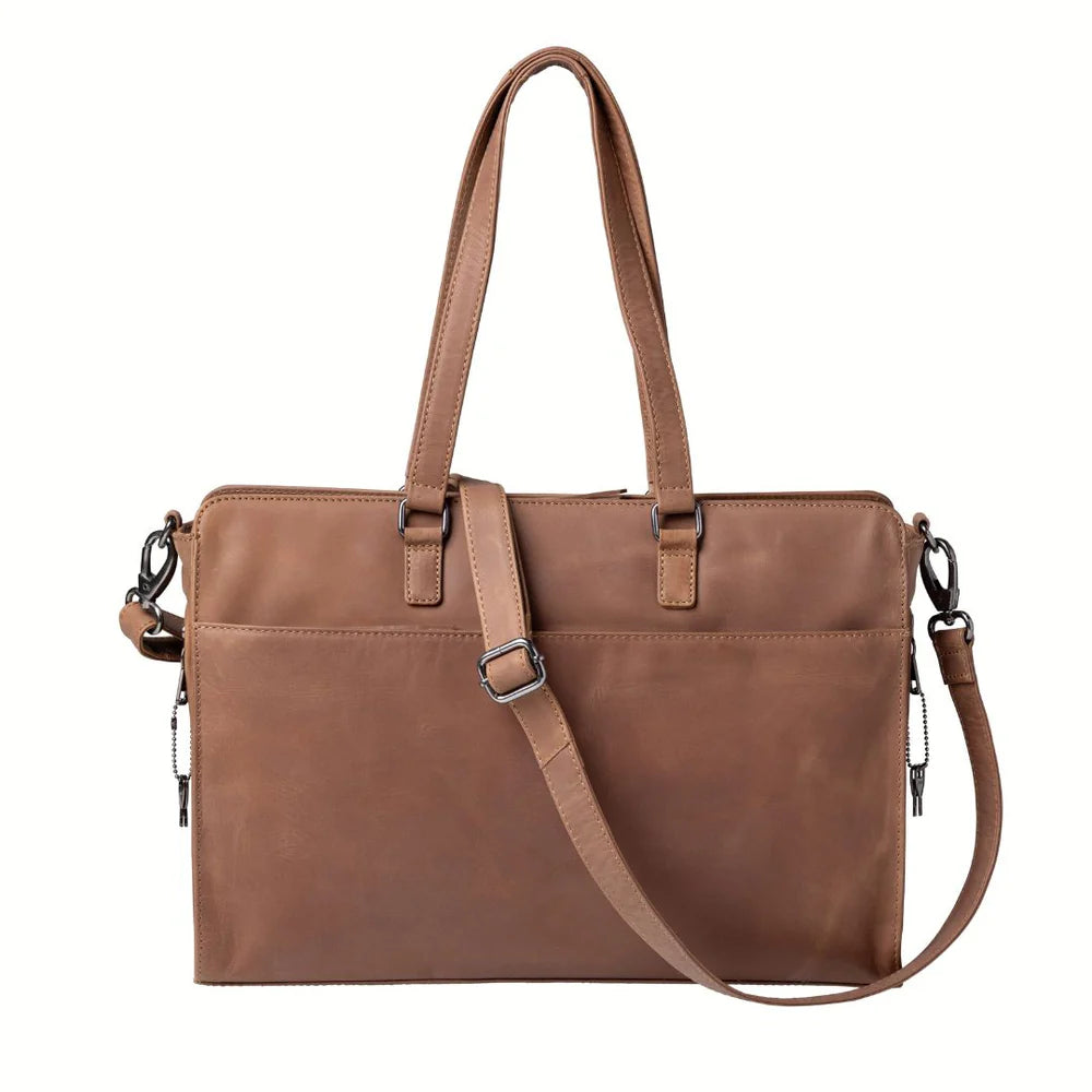 Concealed Carry Willow Computer Satchel – Secure Leather Laptop Bag