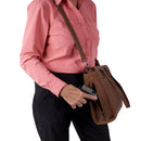 Concealed Carry Willow Computer Satchel – Secure Leather Laptop Bag