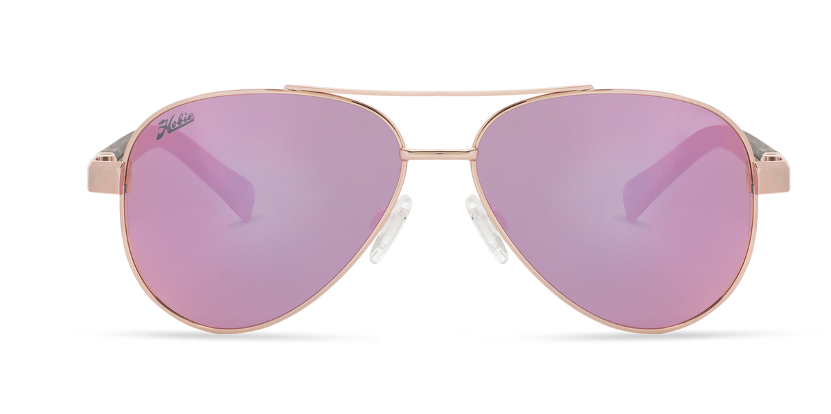 Loma Polarized Sunglasses – Rose Gold / Brown / Grey Pink Mirror