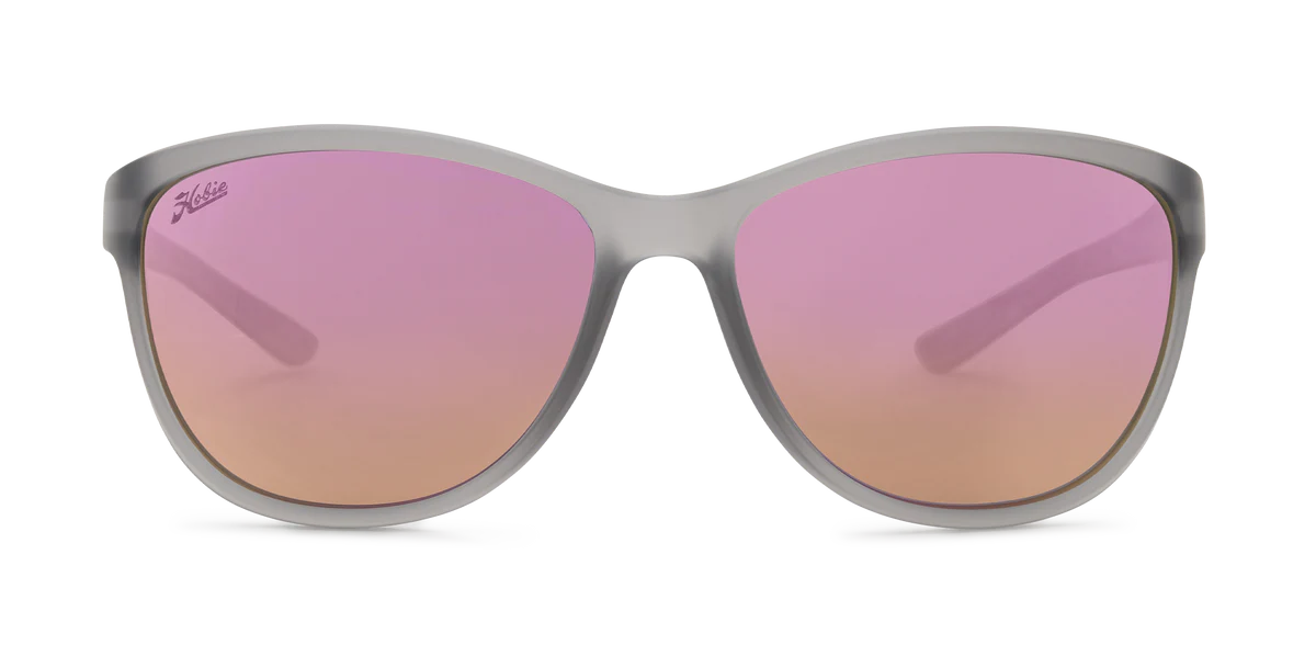 Mya Polarized Sunglasses – Satin Crystal Grey / Pink Lens