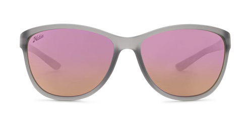 Mya Polarized Sunglasses – Satin Crystal Grey / Pink Lens