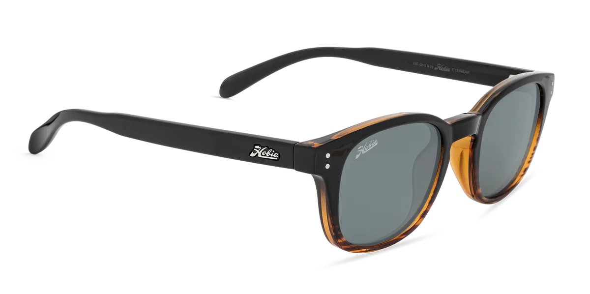 Hobie Polarized Sunglasses – Shiny Black Wood Grain / Grey Lens