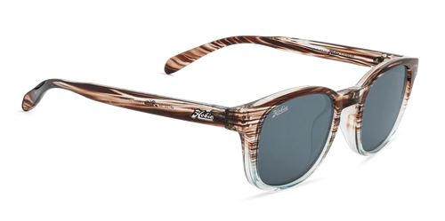 Hobie Polarized Sunglasses – Shiny Wood Grain Aqua Blue Grey / Grey Lens