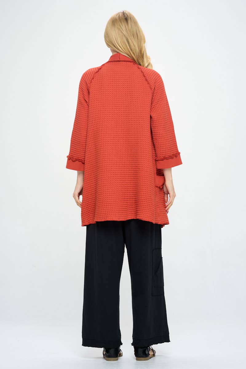Focus Fashion - 3/4 Sleeve Long Cardigan - BW104