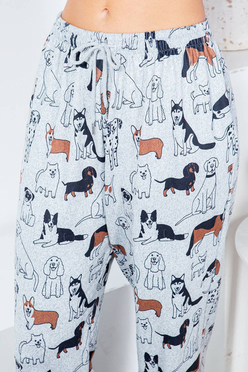 LA Soul - Variety Of Dog Print Jogger Pant