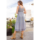 Young Threads - Embroidered Patchwork Dress With Lace Trim