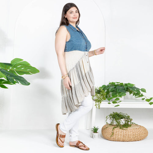 Young Threads - Front-Open Asymmetrical High Low Top - New Design