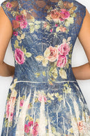 Origami Apparel ~ Lace and Crochet inspired - OLS-4609 BG/DE ROSE