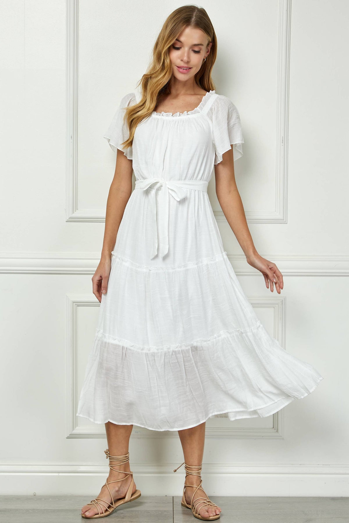 Winslow Collection - RUFFLE TIERED CROPPED MAXI WITH LINING