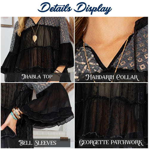 Young Threads - Boho Chic Jhabla Top with Georgette and Lace