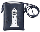 Shine Mark Accessories - Navy - Light house laser cut cross body cell phone bag