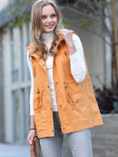 42POPS - ,,..0625 Drawstring Waist Military Hoodie Vest With Pockets SI-20066