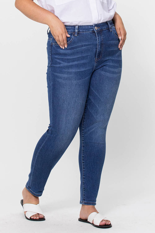 VERVET by FLYING MONKEY - PLUS SIZE HIGH RISE SKINNY JEAN V2423M-P