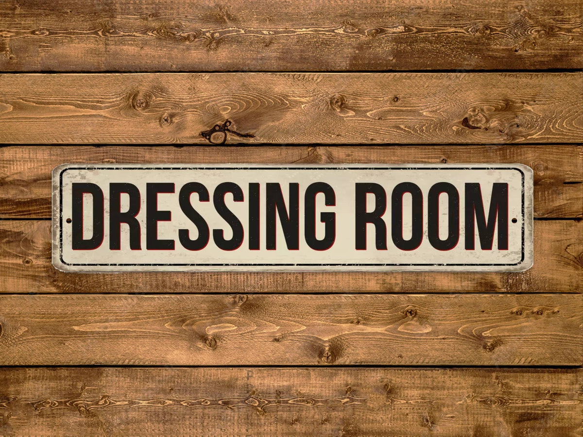 Game Time Prints - Dressing Room Street Sign Vintage Style