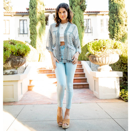 YOUNG THREADS - Western Bohemian Georgette Kimono Shirt