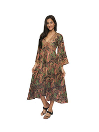 Sacred Threads - Faux Silk Patterned Dress