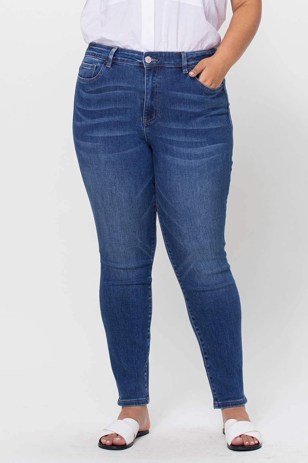VERVET by FLYING MONKEY - PLUS SIZE HIGH RISE SKINNY JEAN V2423M-P
