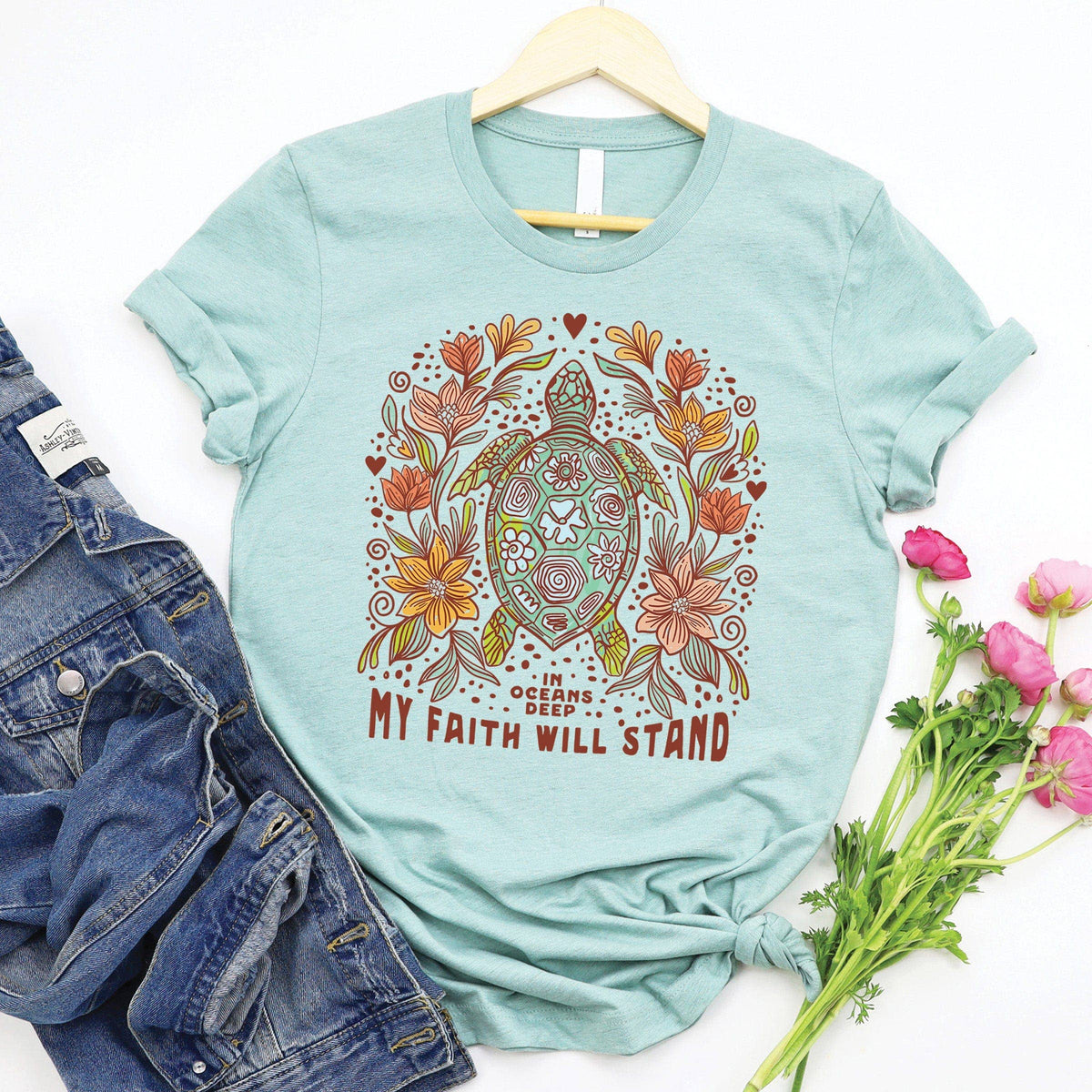 Love in Faith - In Oceans Deep Turtle Tee
