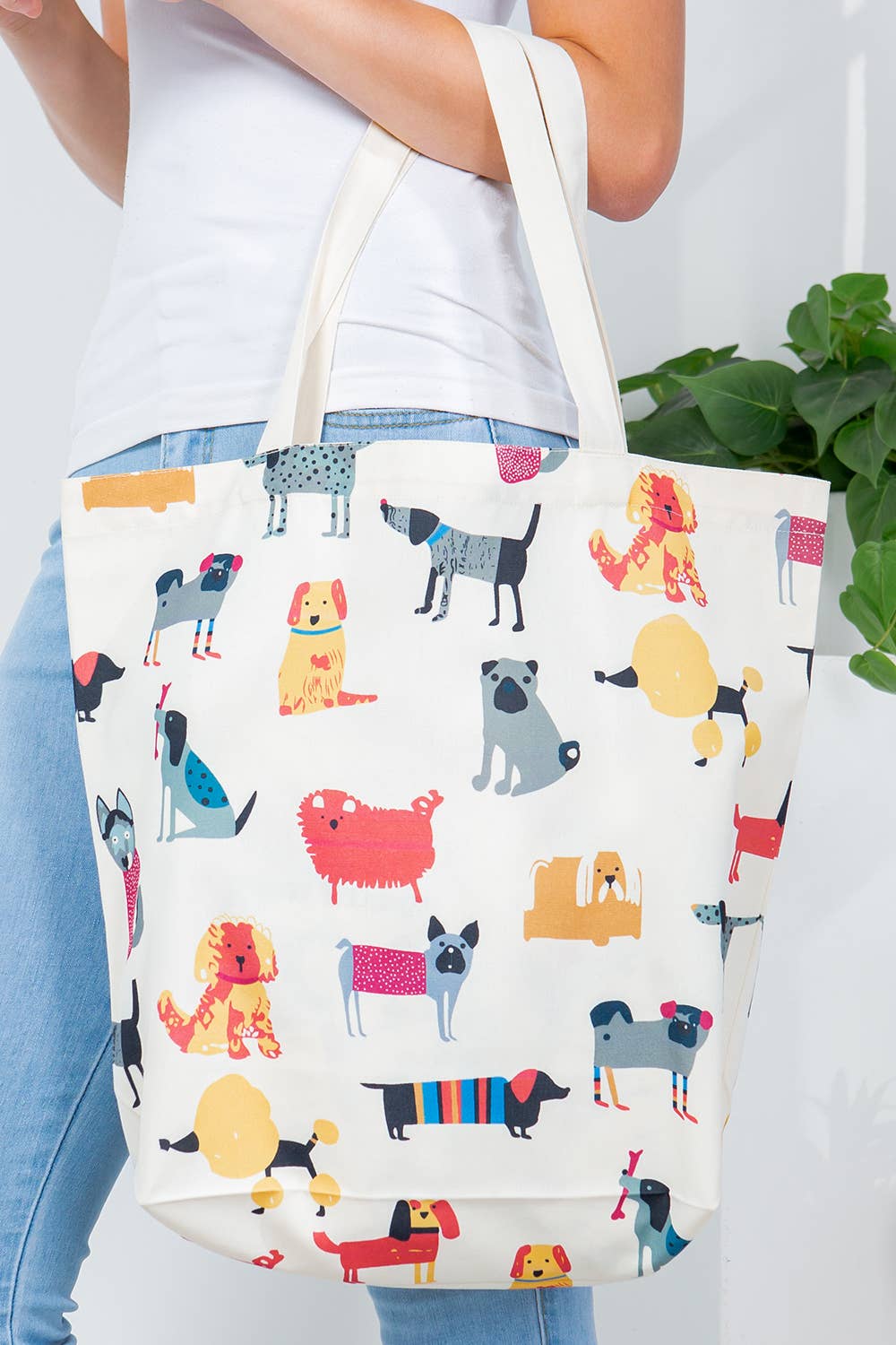 LA Soul - Colorful Dog Canvas Tote Bag