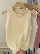 Hope & Sunshine - Beaded Sleeveless Knit Top