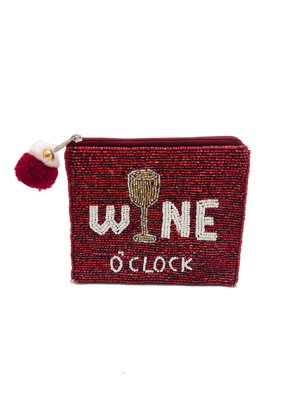 Ole - Wine O'clock Beaded Coin Purse LAC-CP-1110