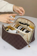 42POPS - ..SI-25928 Vegan Leather Checkered Makeup Bag