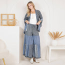 Young Threads - Boho Glam Set: Embroidered Kimono & Printed Knit Pants