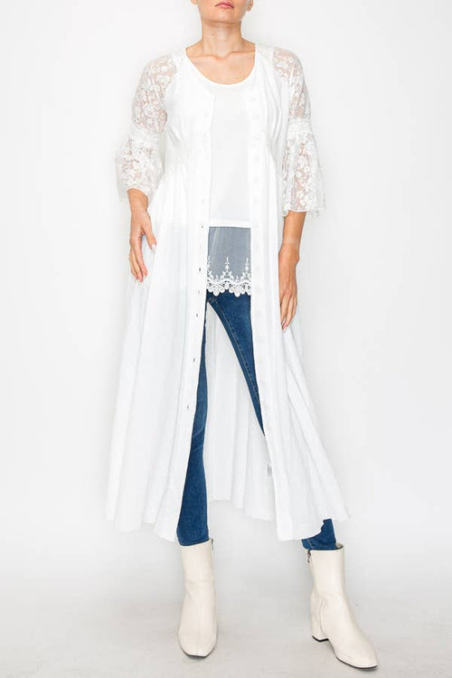 Origami Apparel ~ Lace and Crochet inspired - INTERCHANGEABLE DRESS AND JACKET-4758IVORY