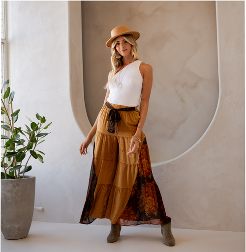 Young Threads - Rustic Bohemian: Side Paneled Patchwork Pants (New Color)