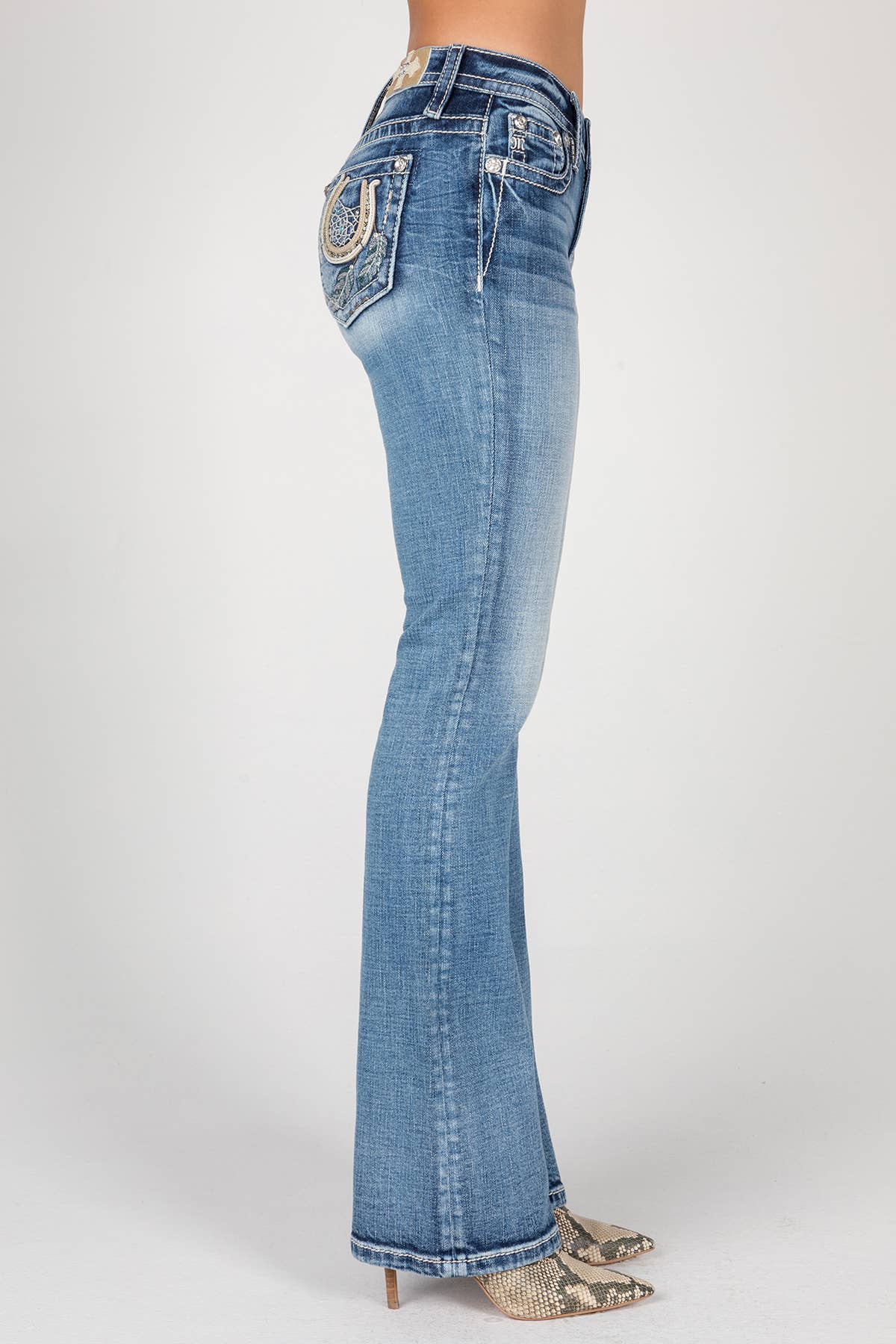 Miss Me-M9317B-Mid-Rise Bootcut Jeans