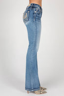 Miss Me-M9317B-Mid-Rise Bootcut Jeans