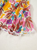 Close-up of the floral bell sleeve and white lace-trim cuff