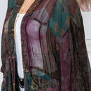 YOUNG THREADS - Western Kimono Top In Overdyed Mix N Match Patches