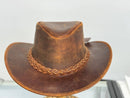 Lesa collection inc - Gunner| Reddish Brown Leather Western Outback Cowboy Hat