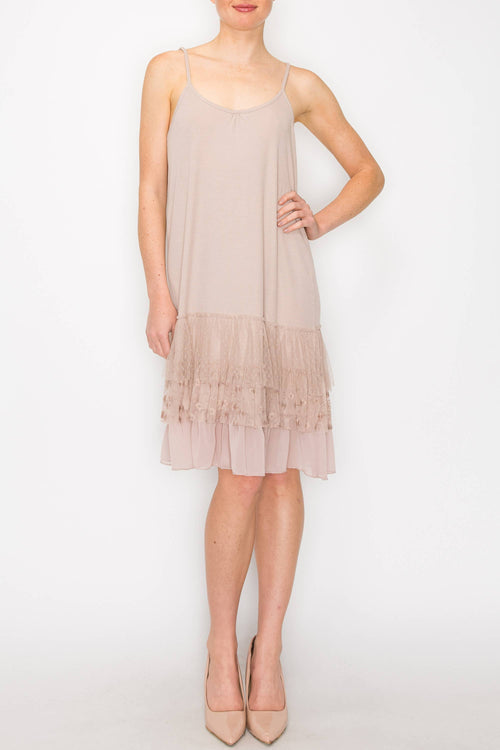 Origami Apparel ~ Lace and Crochet inspired - OLS-4672 TAUPE
