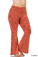 42POPS - ",..._ SI-19553 PLUS SIZE MINERAL WASHED Yoga pants