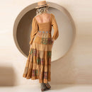Young Threads - Rustic Bohemian: Smocked Patchwork Maxi Dress - New