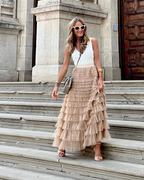 Hope & Sunshine - Mesh Tiered Skirt