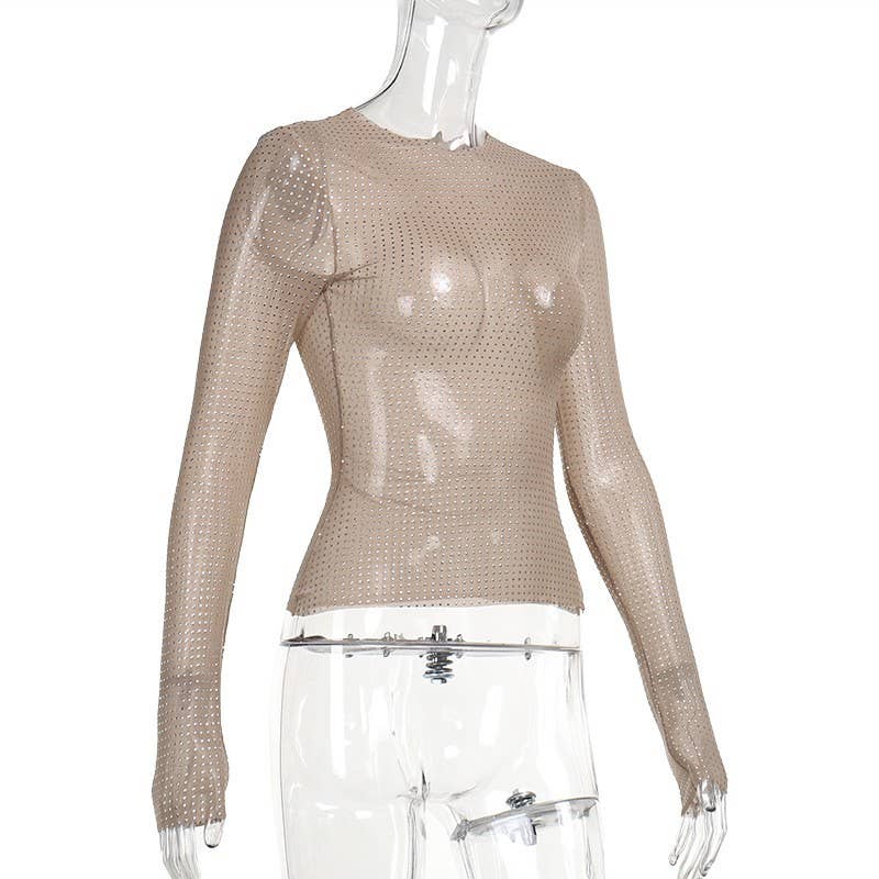 Hope & Sunshine - Sheer Long-Sleeve Slim Fit Top