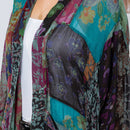 YOUNG THREADS - Western Kimono Top In Overdyed Mix N Match Patches