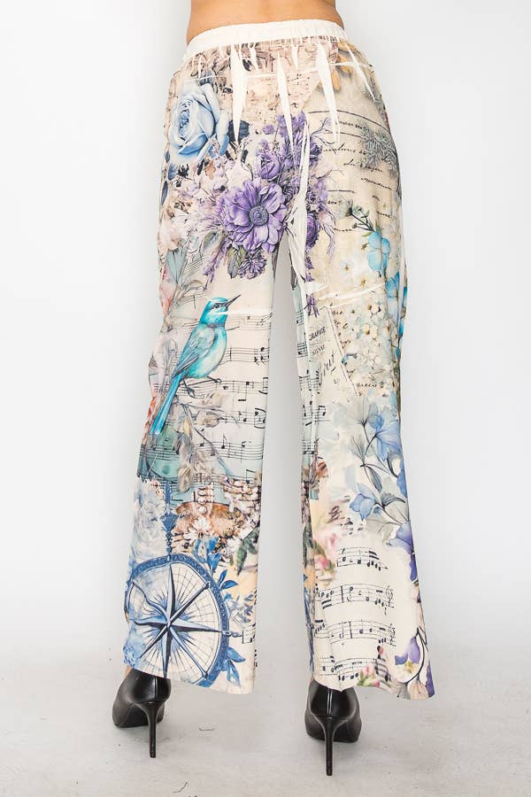 Origami Apparel ~ Lace and Crochet inspired - OLS-4703BG-BIRD FLORAL